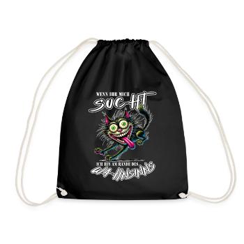 Chat fou au bord de la folie style bande dessinée - Sac de sport léger - noir - Devant