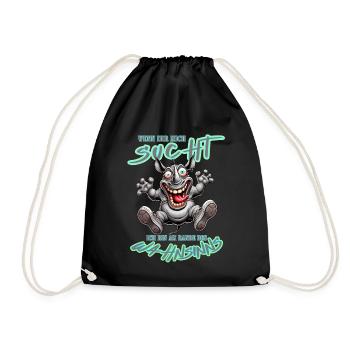 Crazy Rhino on the Edge of Madness Comic Style - Drawstring Bag - black - Front