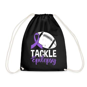Tacle Épilepsie Volley-ball Ruban violet Nerveux - Sac de sport léger - noir - Devant