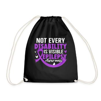 Tous les handicaps ne sont pas visibles L’épilepsie violette - Sac de sport léger - noir - Devant