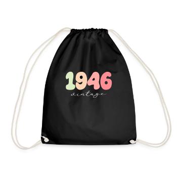 1946 Geburtstag Geburtsjahr - Turnbeutel - Schwarz - Vorne