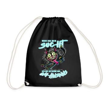 Chat fou au bord de la folie style bande dessinée - Sac de sport léger - noir - Devant