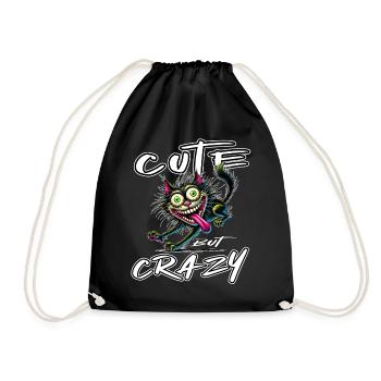 Chat mignon mais fou style bande dessinée Motif drôle - Sac de sport léger - noir - Devant