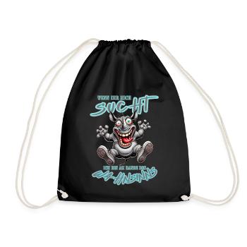 Crazy Rhino on the Edge of Madness Comic Style - Drawstring Bag - black - Front