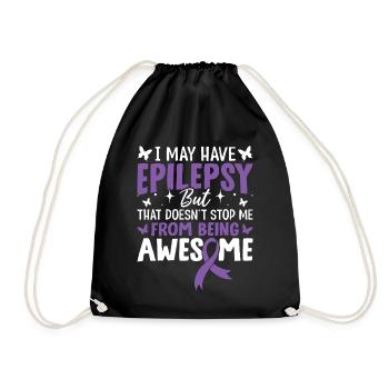 Ich habe möglicherweise Epilepsie, Purple Ribbon Nervensystem - Turnbeutel - Schwarz - Vorne