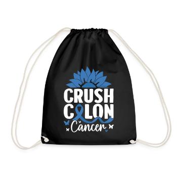 Crush Colon Cancer Blue Ribbon Bowel Colonoscopy - Drawstring Bag - black - Front
