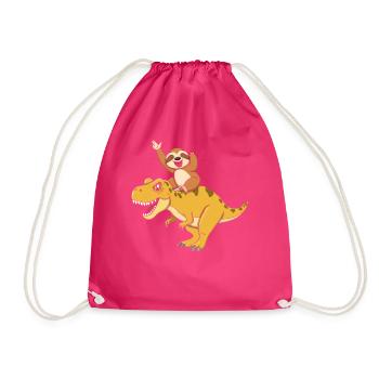 Funny Dino Cute Sloth Dinosaur - Turnbeutel - Fuchsia - Vorne