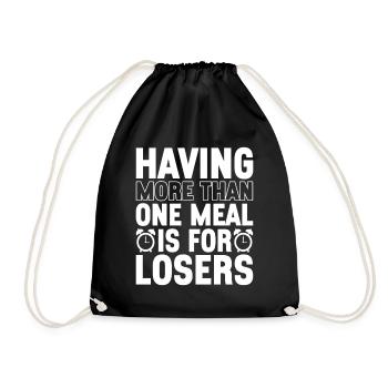 Intermittent fasting Intermittent fasting - Drawstring Bag - black - Front