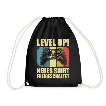 Neues Shirt Freigeschaltet - Turnbeutel - Schwarz - Vorne