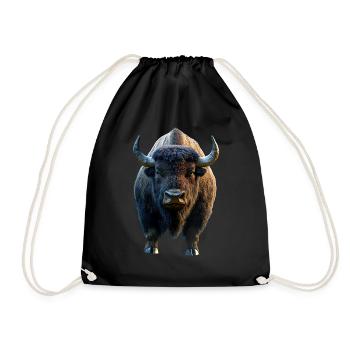 Bison, Bison, Bovins sauvages, Bison, Bison d’Amérique - Sac de sport léger - noir - Devant