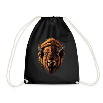 Bison, Bison, Bovins sauvages, Bison, Bison d’Amérique - Sac de sport léger - noir - Devant