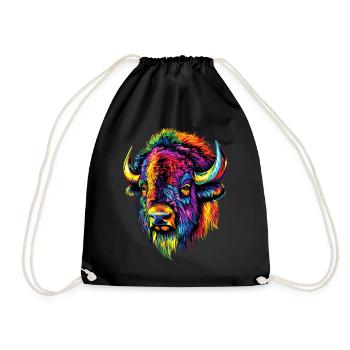 Bison, Bison, Bovins sauvages, Bison, Bison d’Amérique - Sac de sport léger - noir - Devant