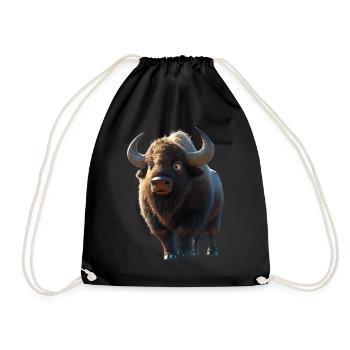 Bison, Bison, Bovins sauvages, Bison, Bison d’Amérique - Sac de sport léger - noir - Devant