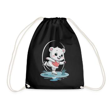 Ours polaire mignon sur patins - Sac de sport léger - noir - Devant
