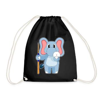 Elephant Billiard Cue - Drawstring Bag - black - Front