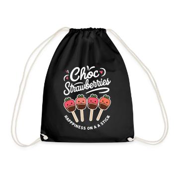 Choco Strawberries - Happiness On A Stick - Turnbeutel - Schwarz - Vorne