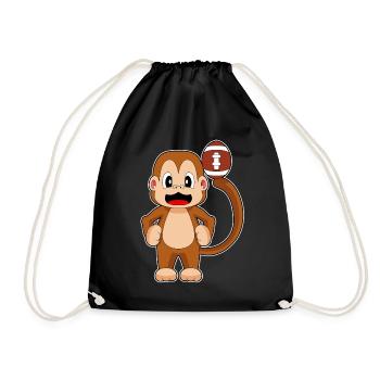 Monkey American Football Sports - Drawstring Bag - black - Front