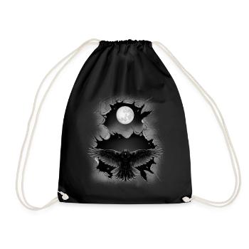 mystical Halloween Bird Raven Crow Raven - Drawstring Bag - black - Front