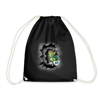 Bébé Dragon Oeuf Coquille Enfant Enfant Naissance Oeuf - Sac de sport léger - noir - Devant