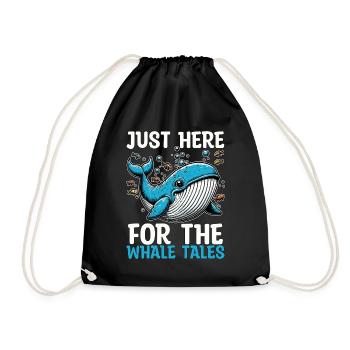 Whale Watching Just Here For Marine Animal Sailing - Drawstring Bag - black - Front
