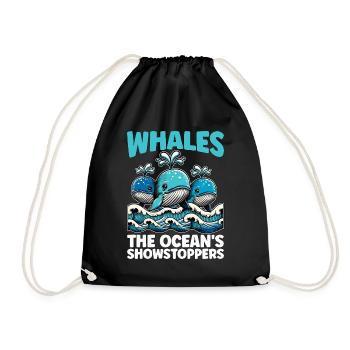 Whales The Ocean's Marine Animal Whale Watching - Turnbeutel - Schwarz - Vorne
