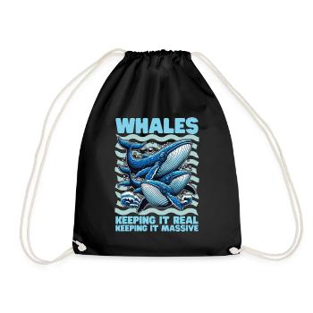 Whales Keeping It Marine Biologist Whale Watching - Drawstring Bag - black - Front