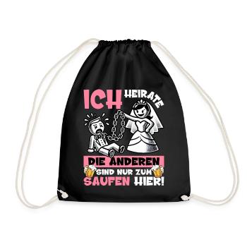 Junggesellenabschied Männer T-Shirt Bräutigam JGA - Turnbeutel - Schwarz - Vorne