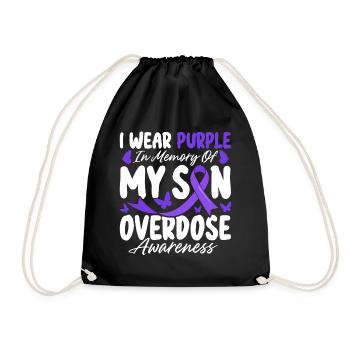 Je porte du violet en mémoire de mon fils Overdose Purple - Sac de sport léger - noir - Devant