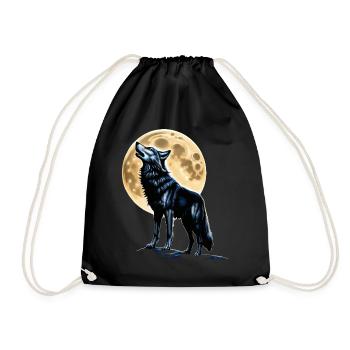 Wolf Liebhaber Wildtier Kunst Wolf Bunt Tier - Turnbeutel - Schwarz - Vorne