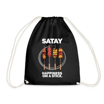 Satay Bonheur Sur Un Bâton - Sac de sport léger - noir - Devant