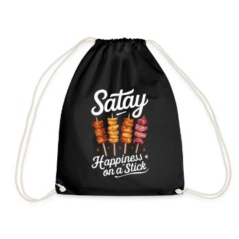 Satay Happiness On A Stick - Turnbeutel - Schwarz - Vorne