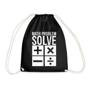 math problem solve - Drawstring Bag - black - Front
