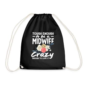 Assez forte pour être sage-femme, assez folle pour la rendre - Sac de sport léger - noir - Devant