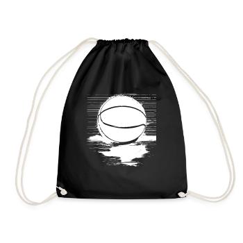 Basketball Ball Skizze - Turnbeutel - Schwarz - Vorne