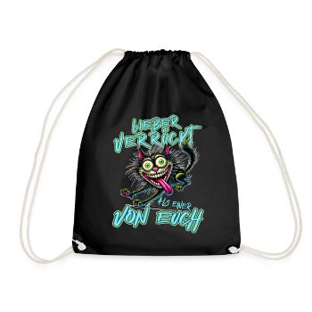 Chat fou Mieux fou que l’un d’entre vous - Sac de sport léger - noir - Devant