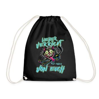 Chat fou Mieux fou que l’un d’entre vous - Sac de sport léger - noir - Devant