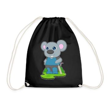 Mouse Cricket Cricket Bats - Drawstring Bag - black - Front