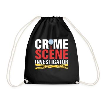 Crime Scene Investigator Funny Forensic Evidence - Drawstring Bag - black - Front