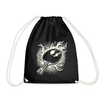Flaming Table Tennis Racket Table Tennis - Drawstring Bag - black - Front
