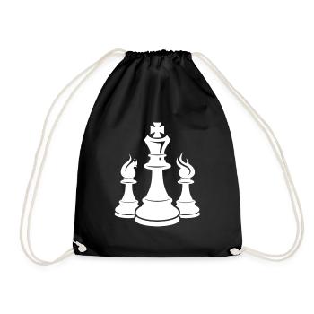 Chess Pieces Drawing - Drawstring Bag - black - Front