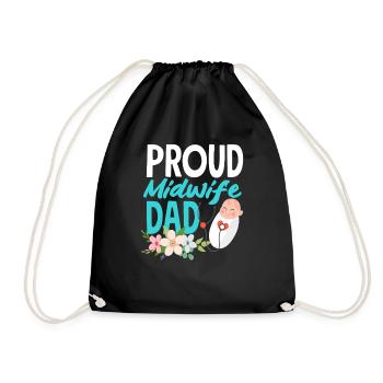 Fier papa sage-femme - Sac de sport léger - noir - Devant