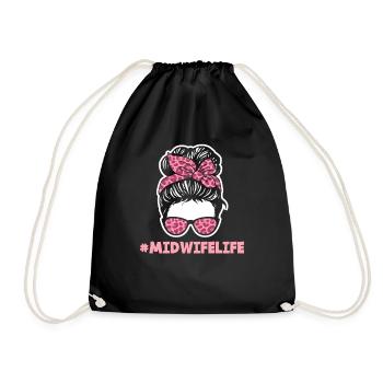 #Hebammenleben Lunettes élégantes - Sac de sport léger - noir - Devant