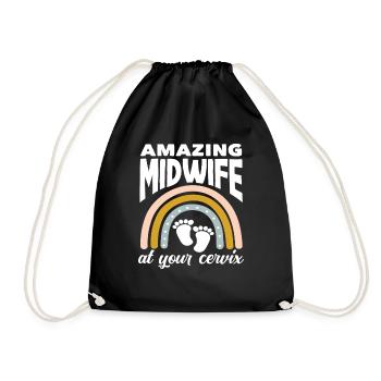 Sage-femme incroyable avec du cœur et de l’humour - Sac de sport léger - noir - Devant