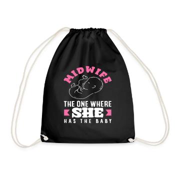 Sage-femme qui a le bébé - Sac de sport léger - noir - Devant