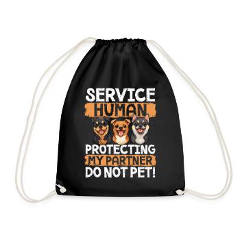 Service Humain Protection Mon partenaire Ne caressez pas ! - Sac de sport léger - noir - Devant