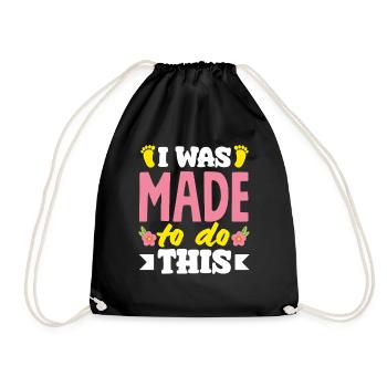 Midwife I was born for this task - Drawstring Bag - black - Front