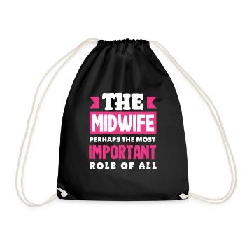 La sage-femme est peut-être le rôle le plus important - Sac de sport léger - noir - Devant
