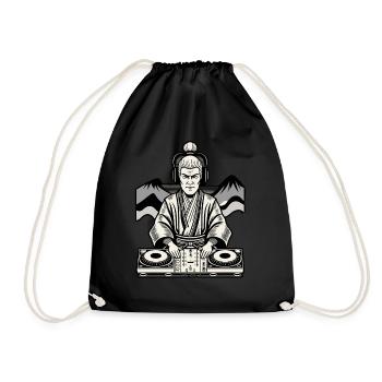 Musik Retro Streetwear DJ Samurai Graffiti - Turnbeutel - Schwarz - Vorne