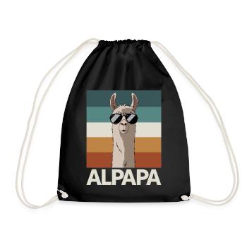 Papa Alpaga Papa Drôle Lama Cadeau de Fête des Pères - Sac de sport léger - noir - Devant