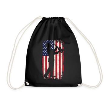 Saxophones American Flag - Drawstring Bag - black - Front